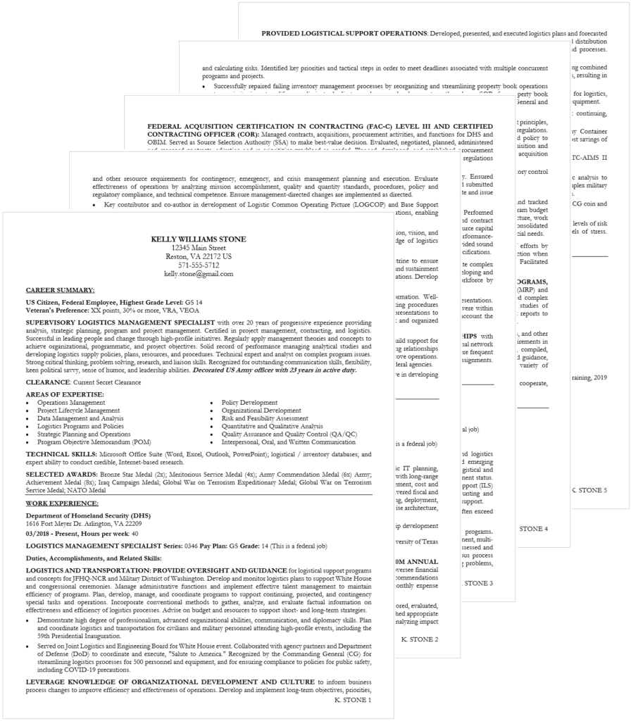 good federal resume examples