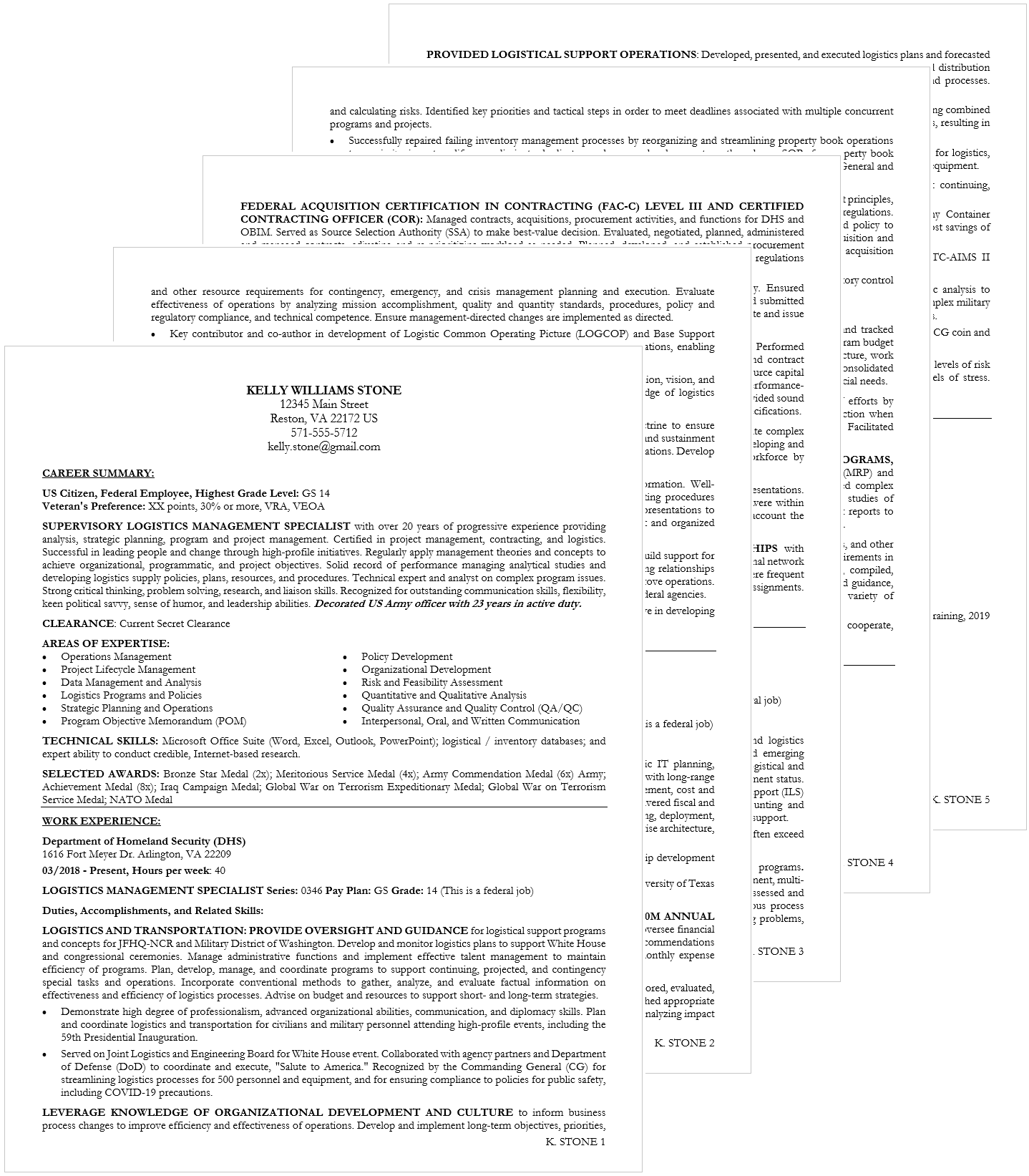 Federal Resume Sample - complete