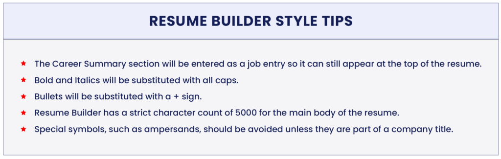 Federal Resumes - Resume Builder Style Tips
