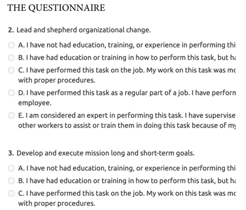 USAjobs - the questionnaire